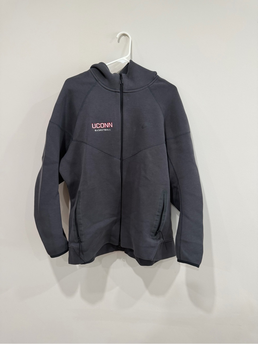 Nike Tech UCONN Basketball Gray Full-Zip Hoodie, player exclusive, Womens XXL